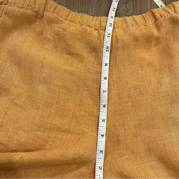 FLAX Linen Shirt Top Pants Twin Set Women’s Small Orange Lagenlook Boho Coastal - Picture 9 of 12